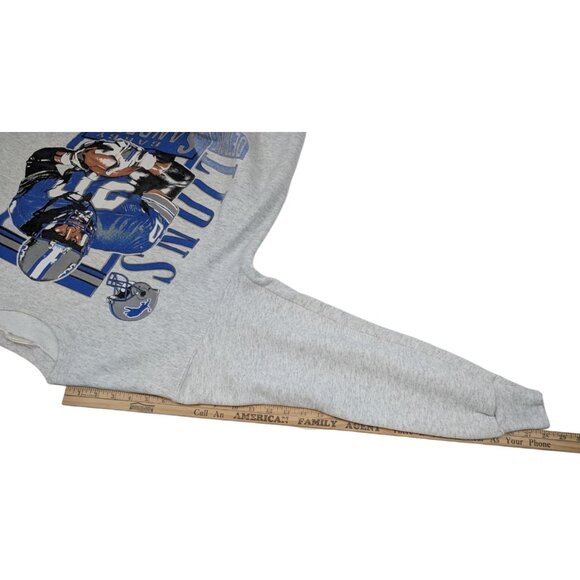 Vintage 90s Barry Sanders‎ Nutmeg Mills Detroit Lions NFL Crewneck Sweatshirt - Picture 9 of 9